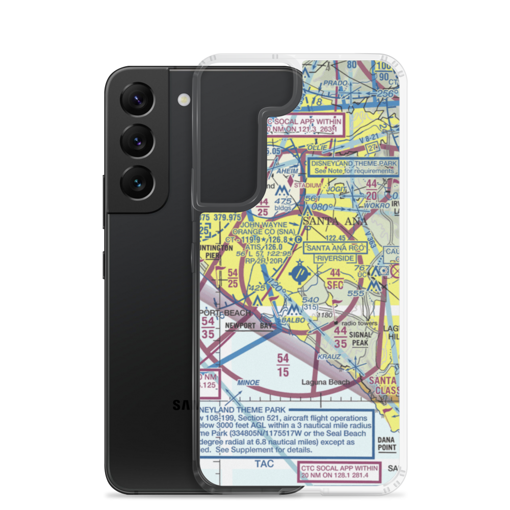 John Wayne Airport-Orange County Airport (SNA) VFR Sectional Samsung Case Samsung Galaxy S22 model shown