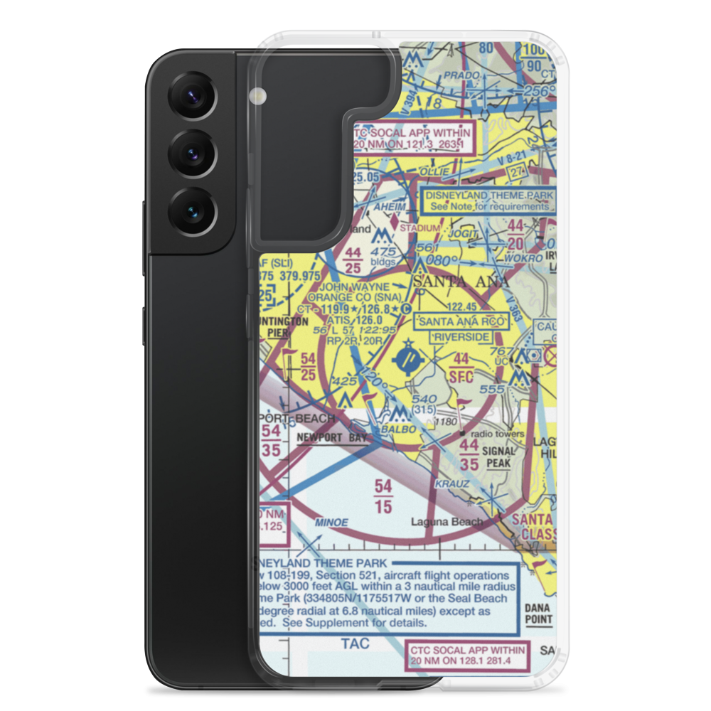 John Wayne Airport-Orange County Airport (SNA) VFR Sectional Samsung Case Samsung Galaxy S22 Plus model shown
