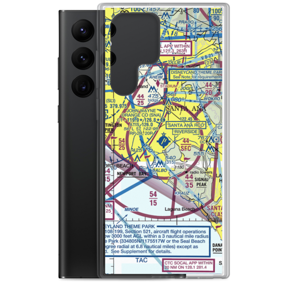 John Wayne Airport-Orange County Airport (SNA) VFR Sectional Samsung Case Samsung Galaxy S22 Ultra model shown