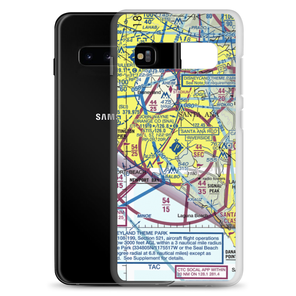 John Wayne Airport-Orange County Airport (SNA) VFR Sectional Samsung Case Samsung Galaxy S10+ model shown