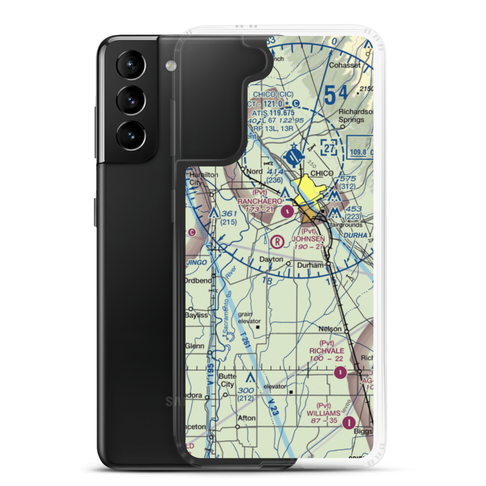 Johnsen Airport (4CA7) VFR Sectional Samsung Case Samsung Galaxy S21 Plus model shown