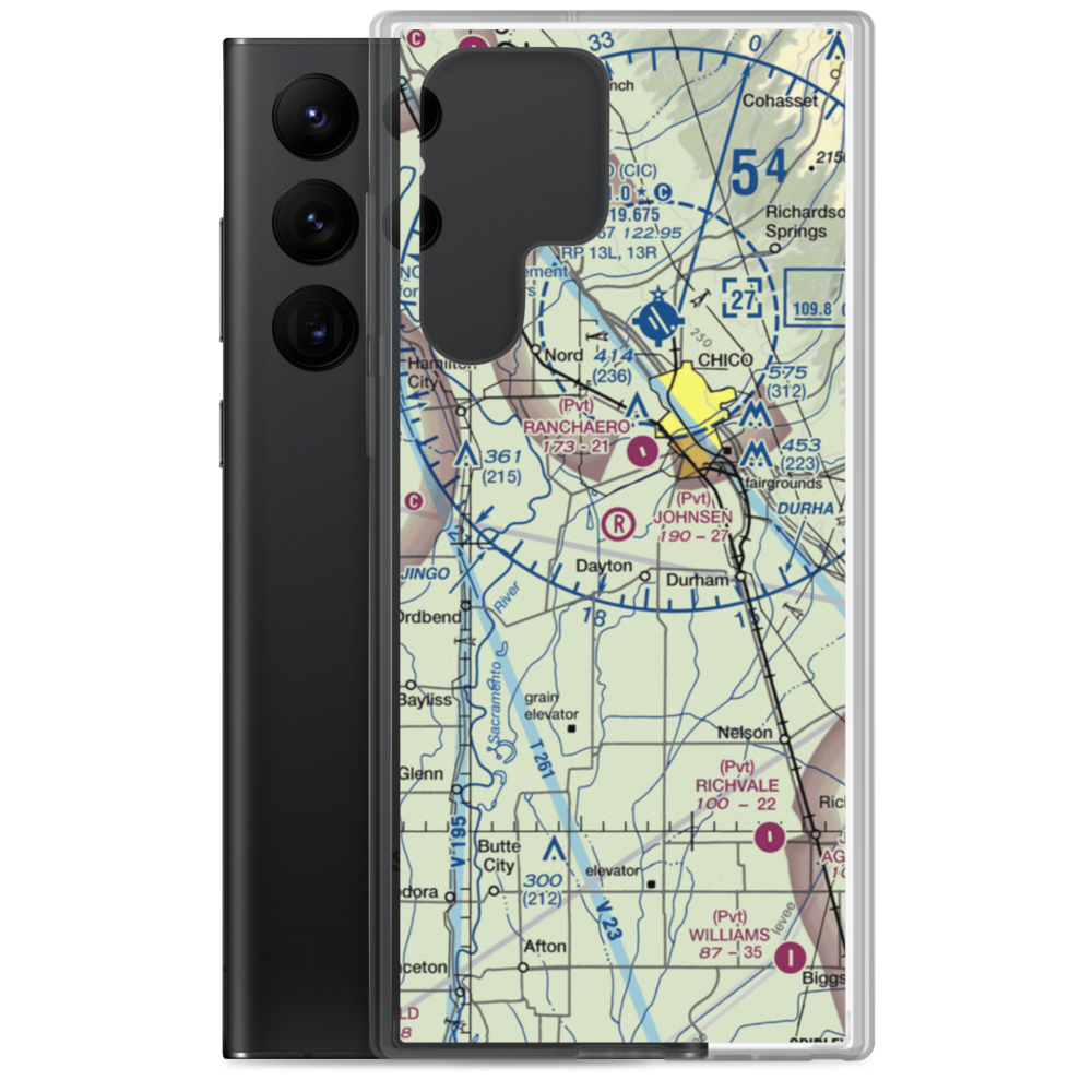 Johnsen Airport (4CA7) VFR Sectional Samsung Case Samsung Galaxy S22 Ultra model shown