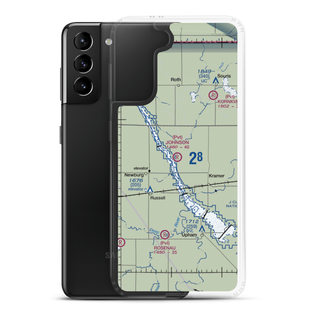 Johnson Airport (2ND7) VFR Sectional Samsung Case Samsung Galaxy S21 Plus model shown