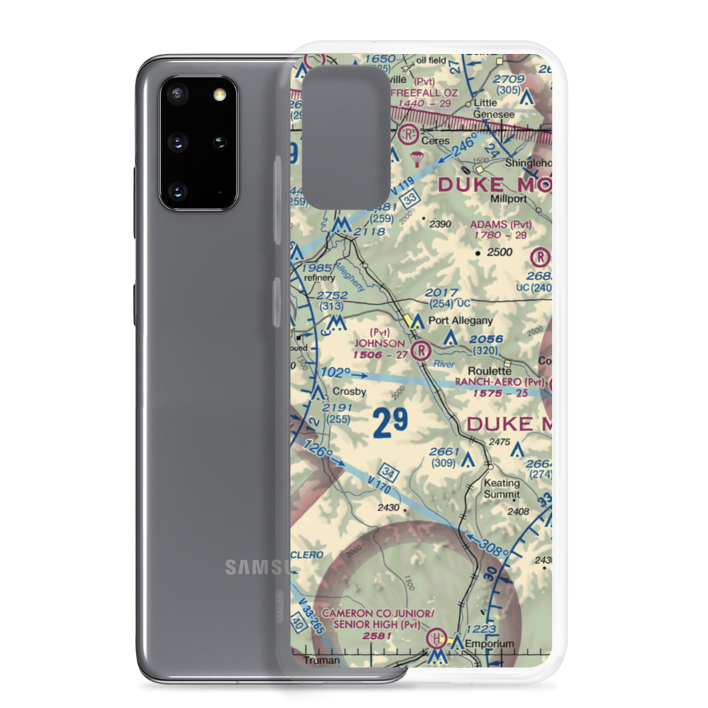 Johnson Airport (2PA5) VFR Sectional Samsung Case Samsung Galaxy S20 Plus model shown