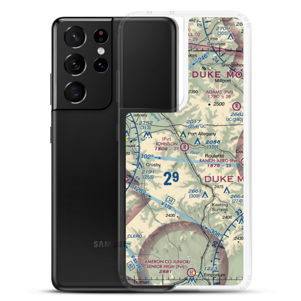 Johnson Airport (2PA5) VFR Sectional Samsung Case Samsung Galaxy S21 Ultra model shown