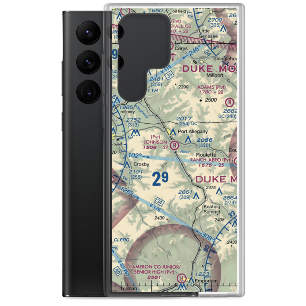 Johnson Airport (2PA5) VFR Sectional Samsung Case Samsung Galaxy S22 Ultra model shown