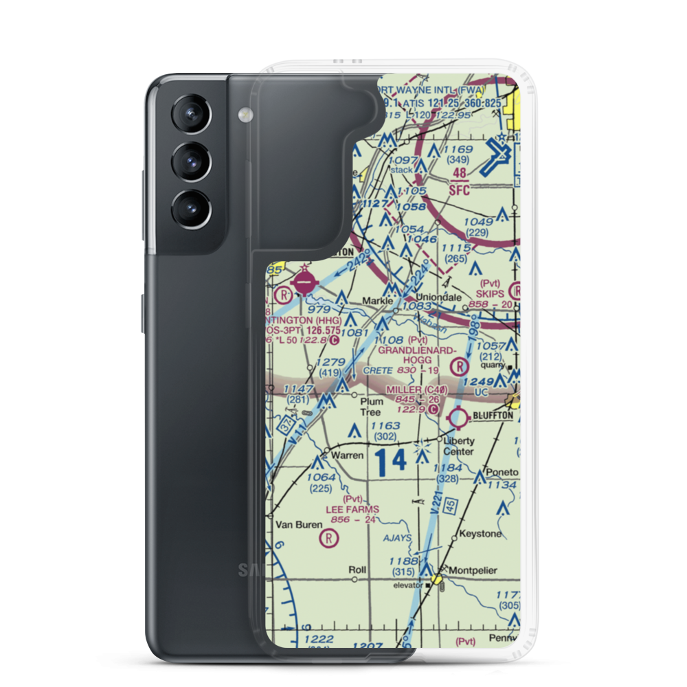 Johnson Airport (3IN4) VFR Sectional Samsung Case Samsung Galaxy S21 model shown