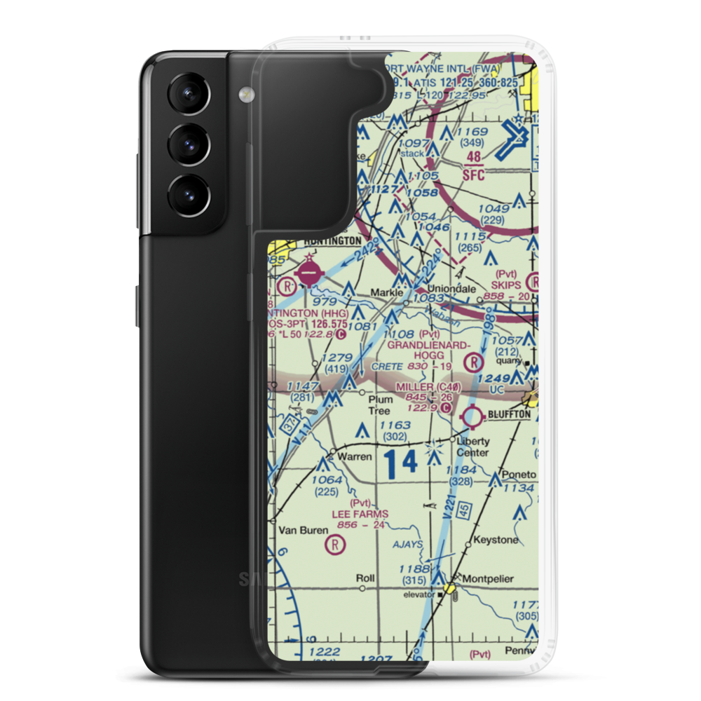 Johnson Airport (3IN4) VFR Sectional Samsung Case Samsung Galaxy S21 Plus model shown