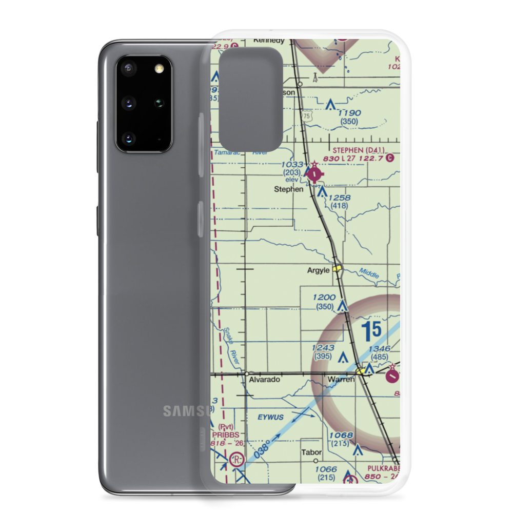 Johnson Airport (7MN6) VFR Sectional Samsung Case Samsung Galaxy S20 Plus model shown