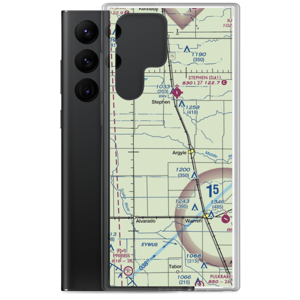 Johnson Airport (7MN6) VFR Sectional Samsung Case Samsung Galaxy S22 Ultra model shown
