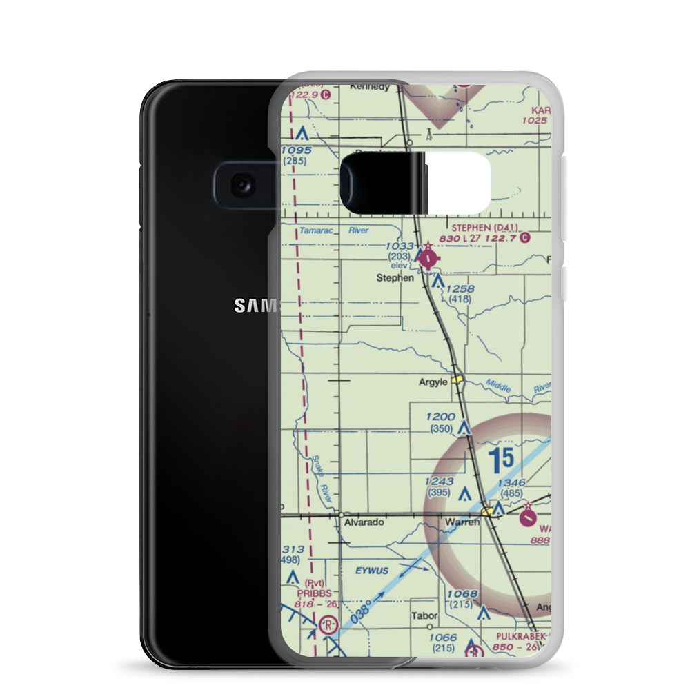Johnson Airport (7MN6) VFR Sectional Samsung Case Samsung Galaxy S10e model shown