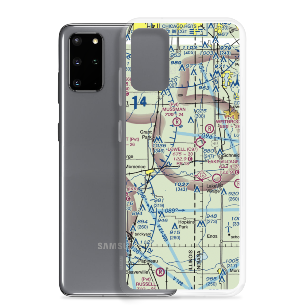 Johnson Airport (90IL) VFR Sectional Samsung Case Samsung Galaxy S20 Plus model shown