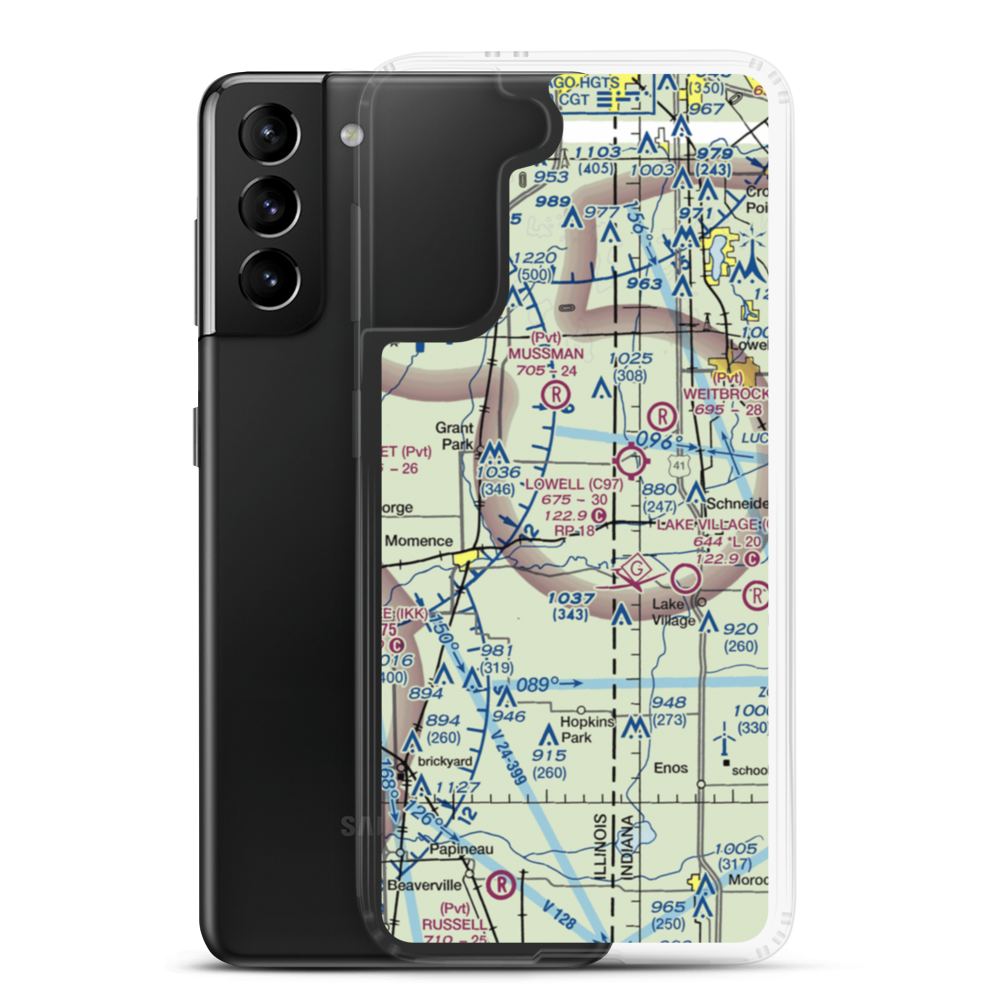 Johnson Airport (90IL) VFR Sectional Samsung Case Samsung Galaxy S21 Plus model shown