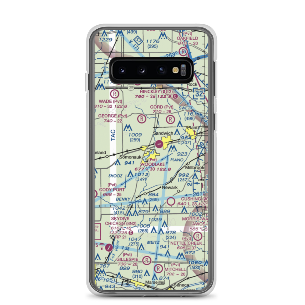 Johnson Airport (IS94) VFR Sectional Samsung Case Samsung Galaxy S10 model shown