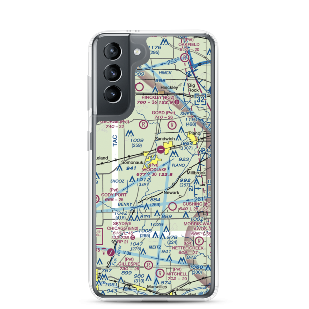 Johnson Airport (IS94) VFR Sectional Samsung Case Samsung Galaxy S21 model shown