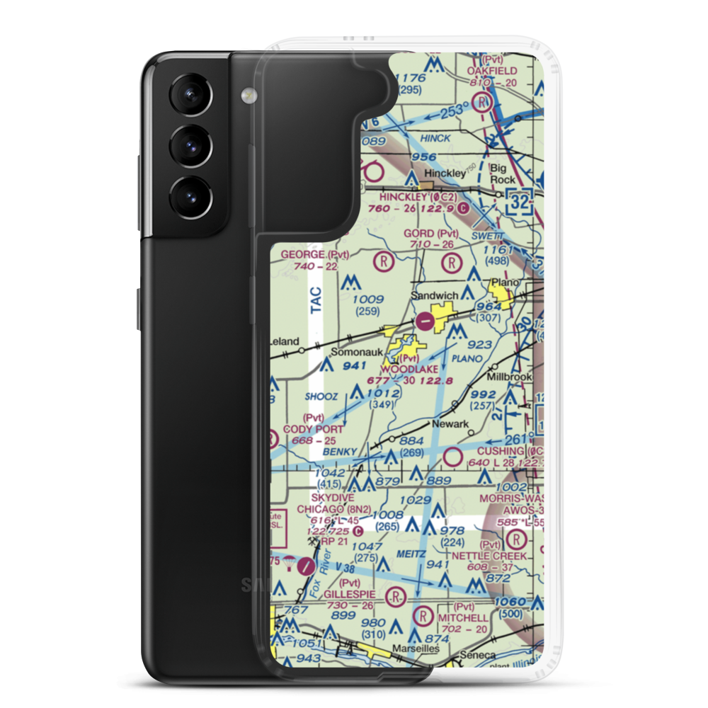 Johnson Airport (IS94) VFR Sectional Samsung Case Samsung Galaxy S21 Plus model shown