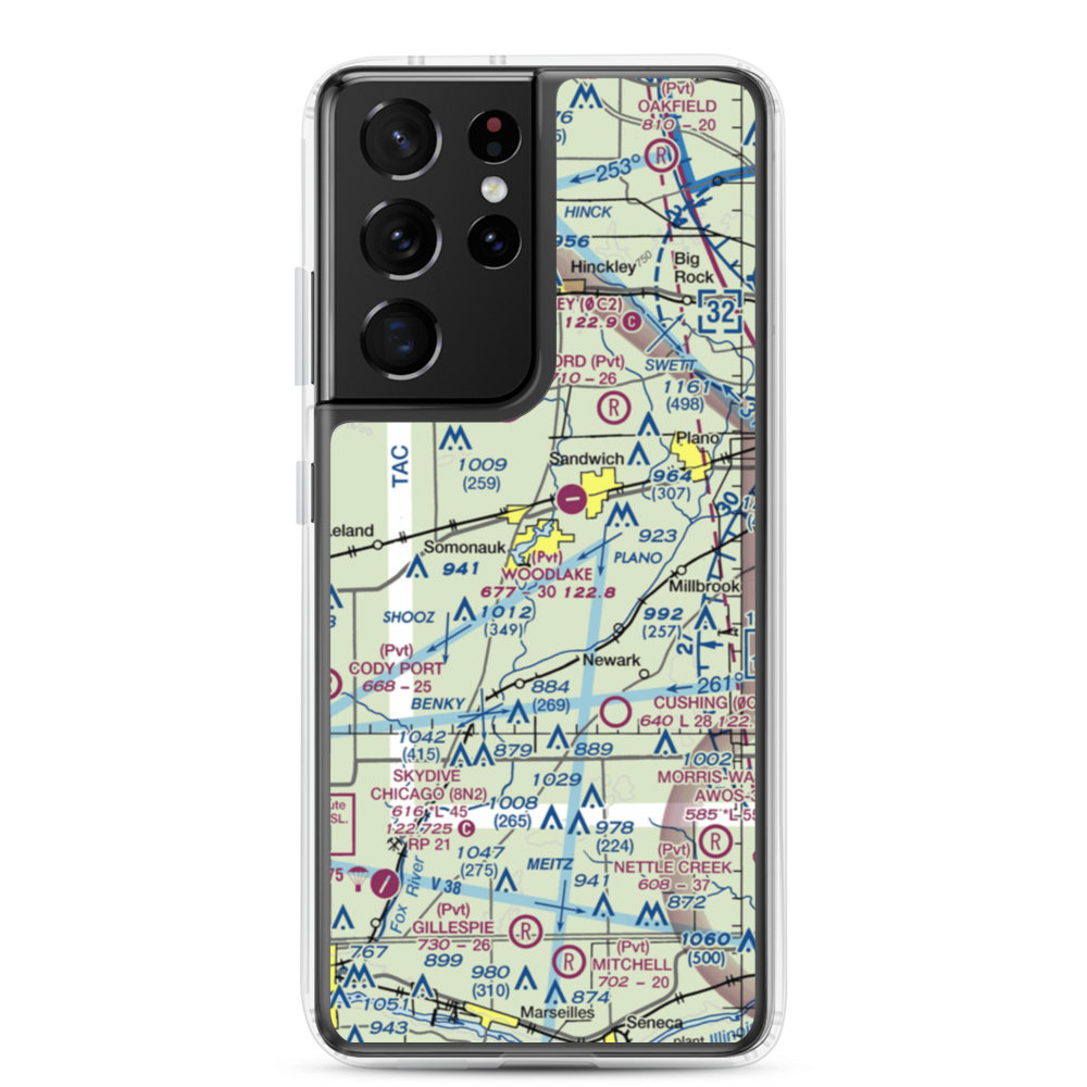 Johnson Airport (IS94) VFR Sectional Samsung Case Samsung Galaxy S21 Ultra model shown
