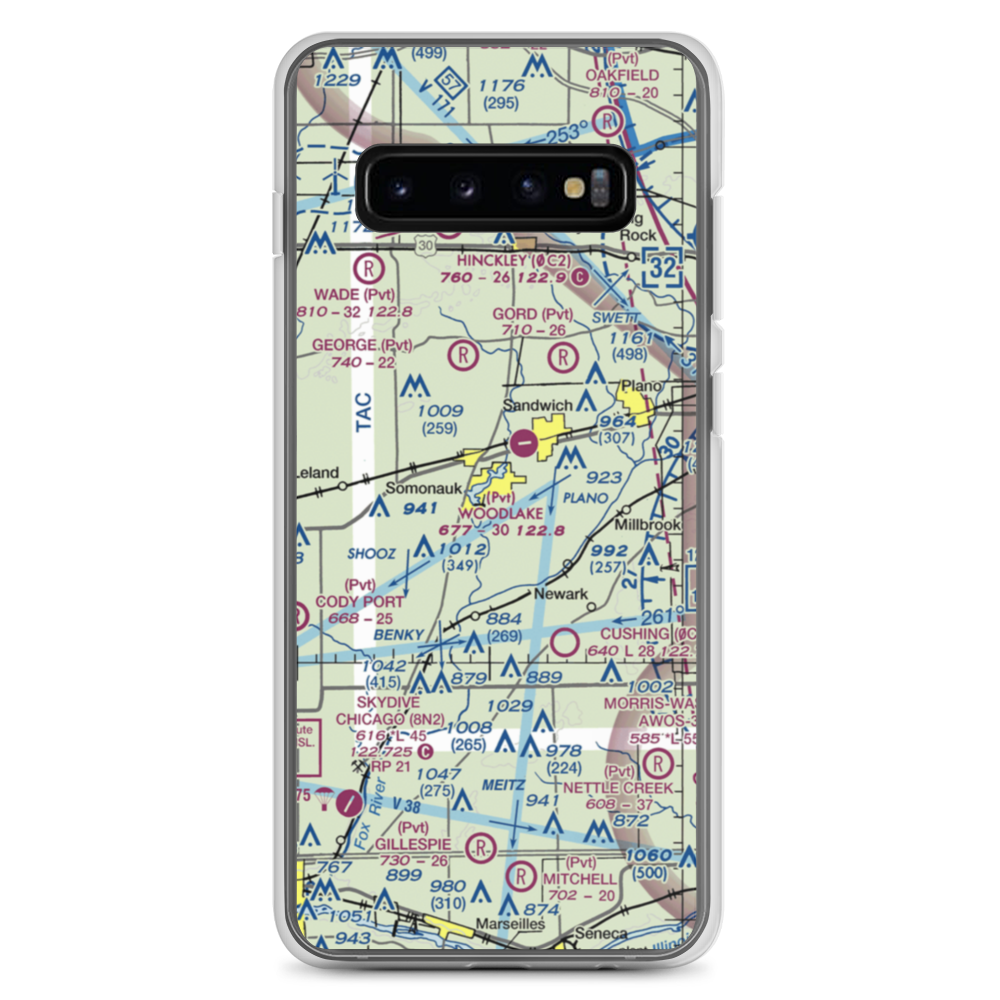 Johnson Airport (IS94) VFR Sectional Samsung Case Samsung Galaxy S10+ model shown