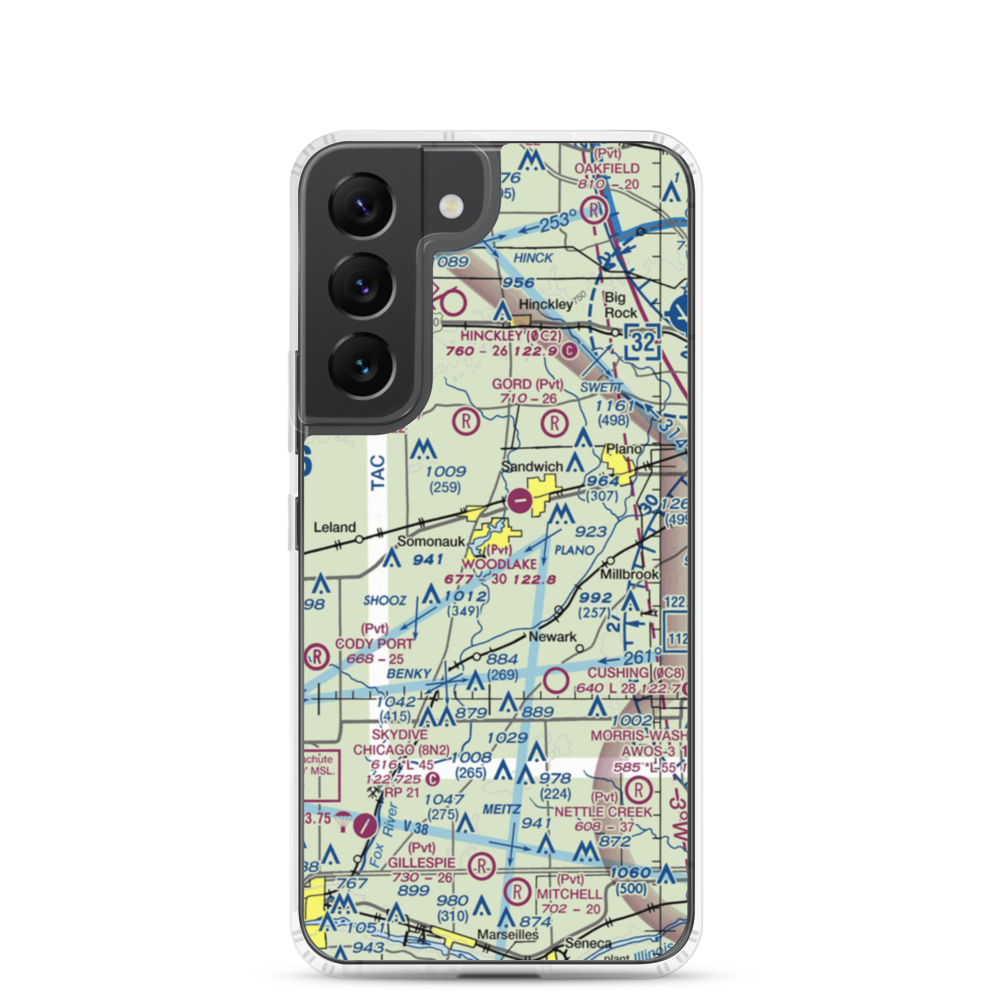 Johnson Airport (IS94) VFR Sectional Samsung Case Samsung Galaxy S22 model shown