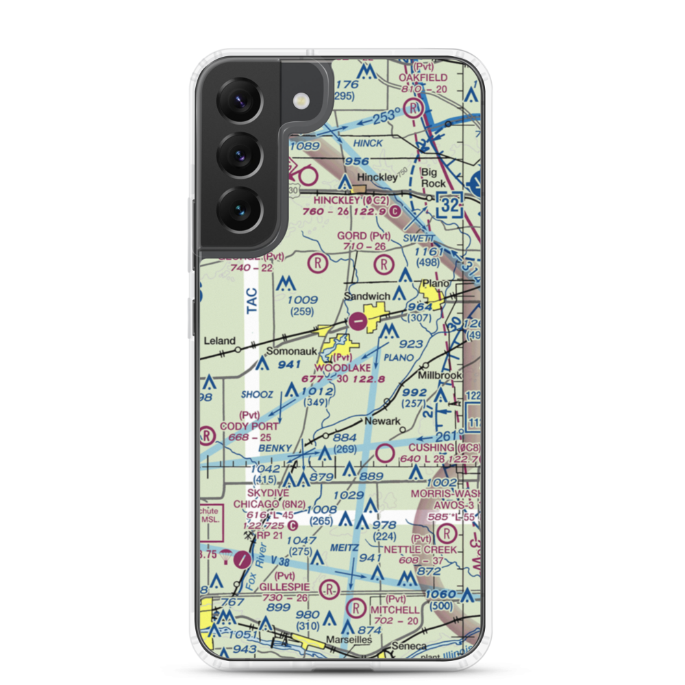 Johnson Airport (IS94) VFR Sectional Samsung Case Samsung Galaxy S22 Plus model shown
