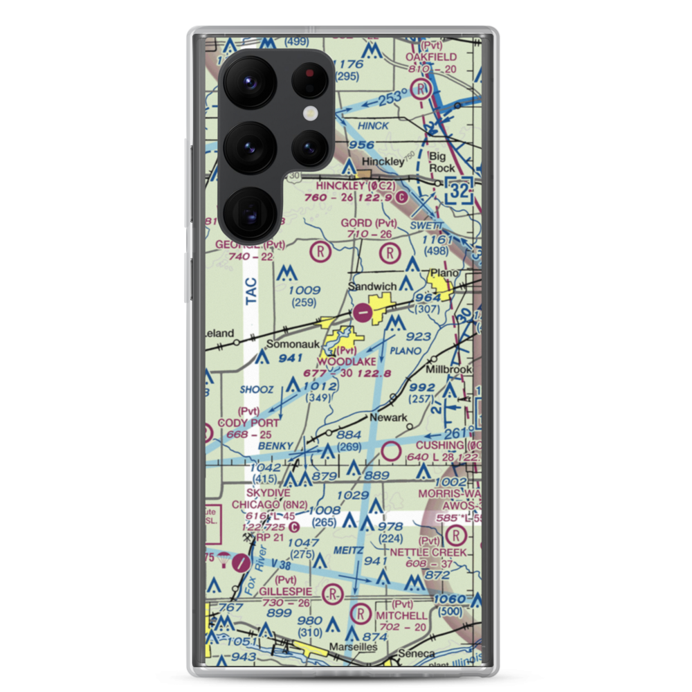 Johnson Airport (IS94) VFR Sectional Samsung Case Samsung Galaxy S22 Ultra model shown