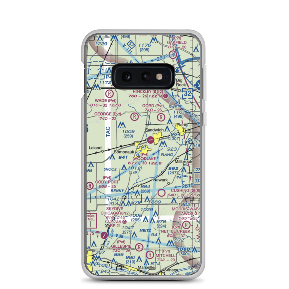 Johnson Airport (IS94) VFR Sectional Samsung Case Samsung Galaxy S10e model shown