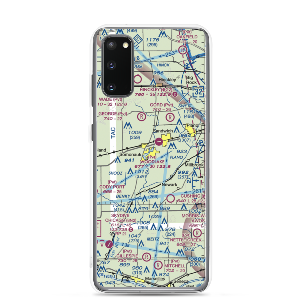 Johnson Airport (IS94) VFR Sectional Samsung Case Samsung Galaxy S20 model shown
