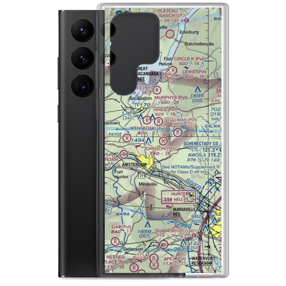 Johnson Airport (NY50) VFR Sectional Samsung Case Samsung Galaxy S22 Ultra model shown
