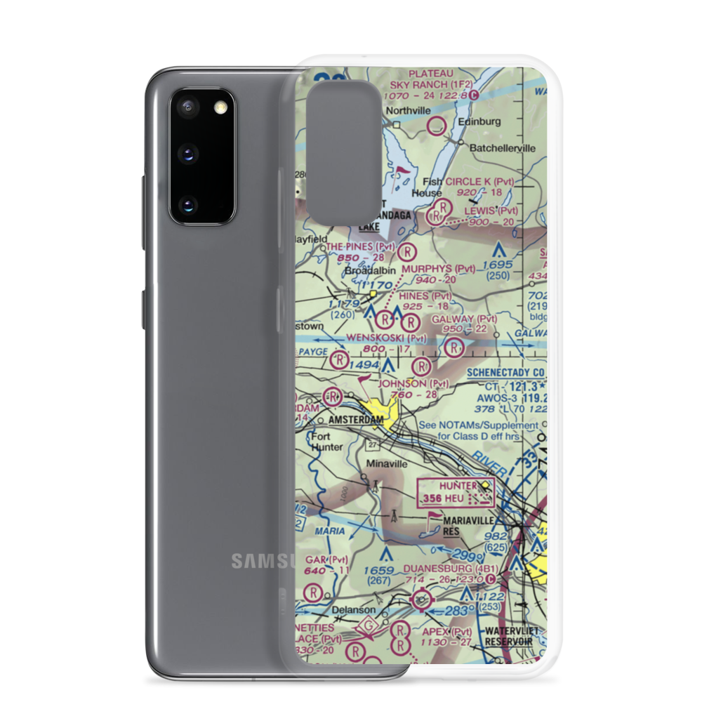 Johnson Airport (NY50) VFR Sectional Samsung Case Samsung Galaxy S20 model shown