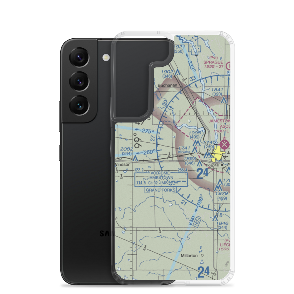 Johnson Airstrip (NA32) VFR Sectional Samsung Case Samsung Galaxy S22 model shown