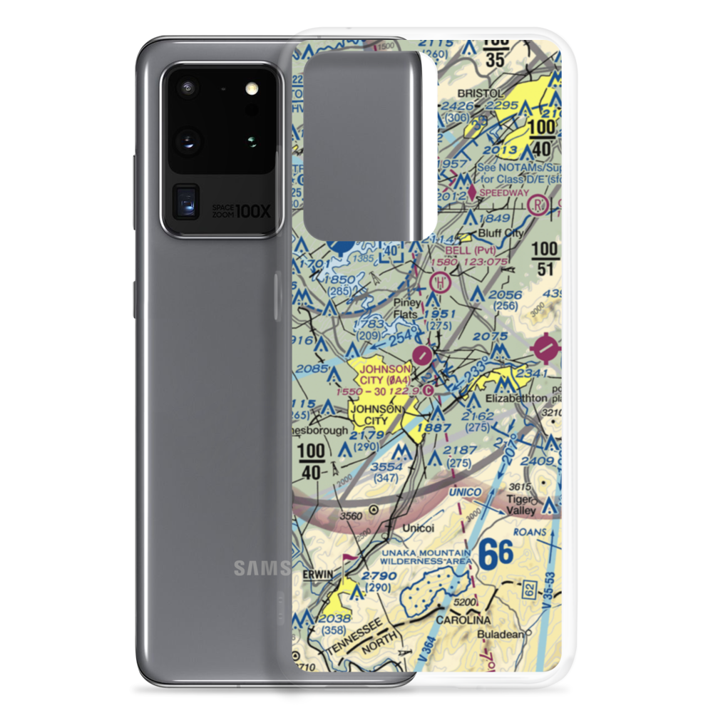 Johnson City Stolport Airport (0A4) VFR Sectional Samsung Case Samsung Galaxy S20 Ultra model shown