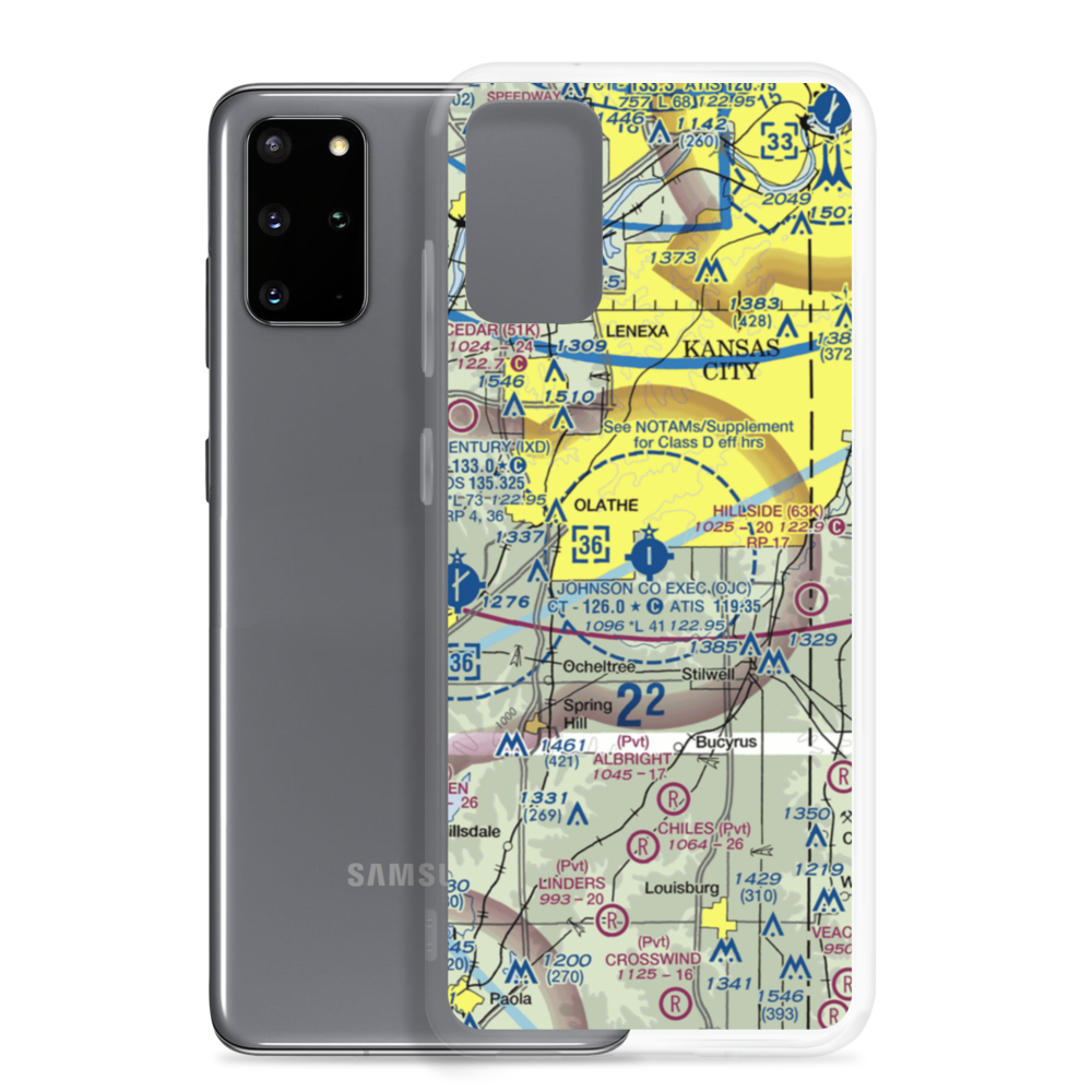 Johnson County Executive Airport (OJC) VFR Sectional Samsung Case Samsung Galaxy S20 Plus model shown