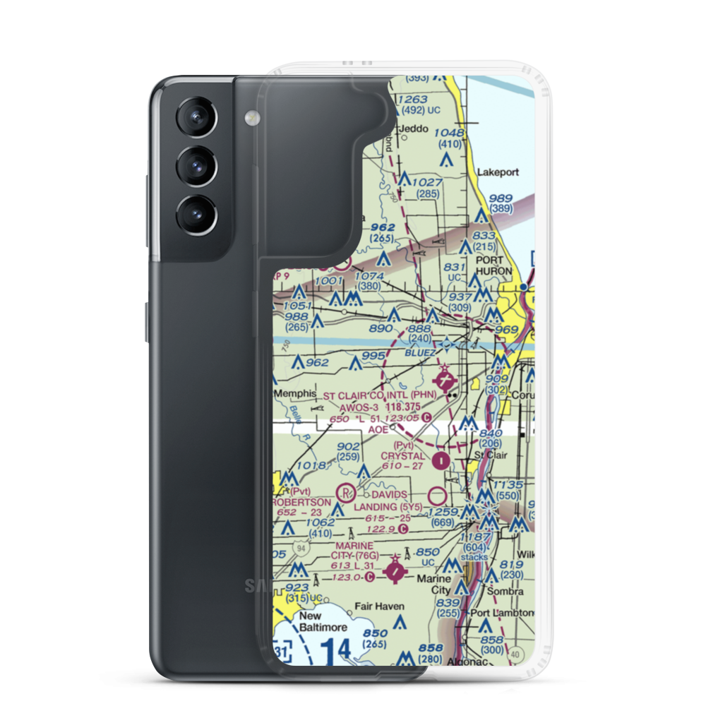 Johnson Field (11G) VFR Sectional Samsung Case Samsung Galaxy S21 model shown
