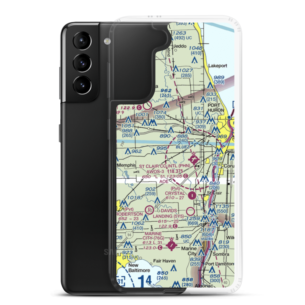 Johnson Field (11G) VFR Sectional Samsung Case Samsung Galaxy S21 Plus model shown
