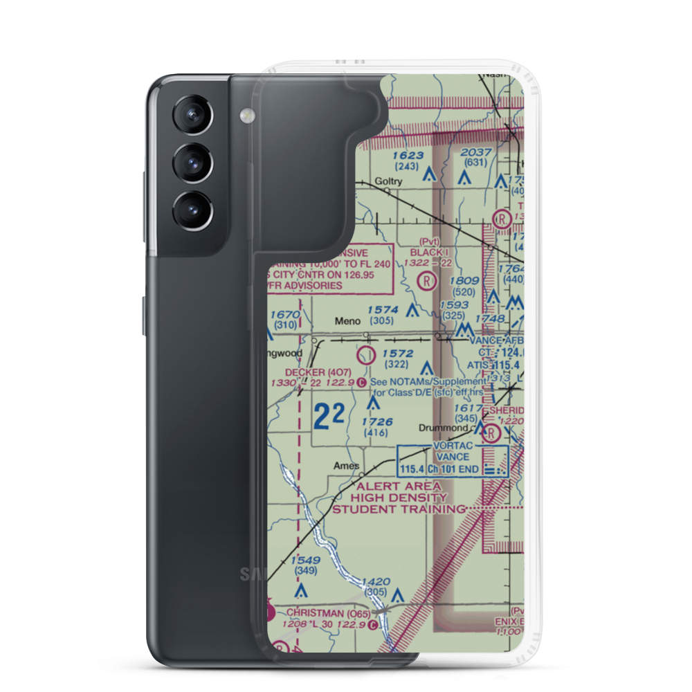 Johnson Field (6OK3) VFR Sectional Samsung Case Samsung Galaxy S21 model shown