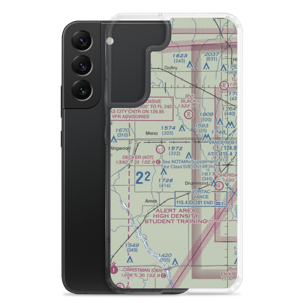 Johnson Field (6OK3) VFR Sectional Samsung Case Samsung Galaxy S22 Plus model shown