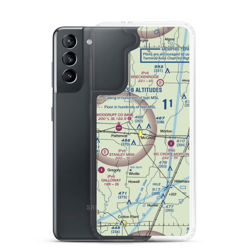 Johnson Field (AR98) VFR Sectional Samsung Case Samsung Galaxy S21 model shown