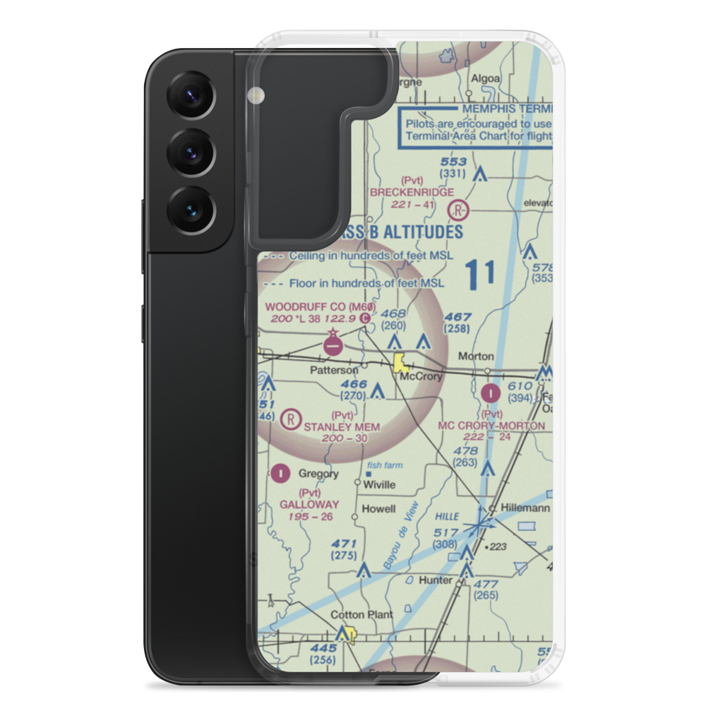 Johnson Field (AR98) VFR Sectional Samsung Case Samsung Galaxy S22 Plus model shown