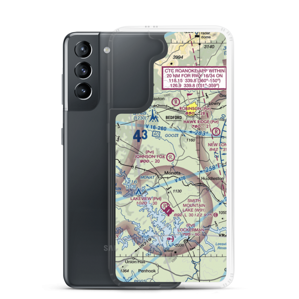 Johnson Fox Field (0VA1) VFR Sectional Samsung Case Samsung Galaxy S21 model shown