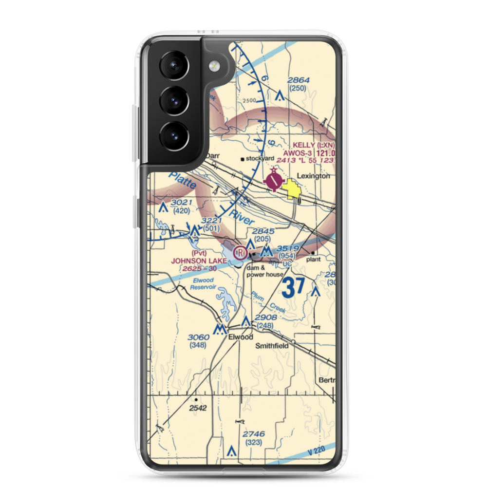 Johnson Lake Airport (2NE0) VFR Sectional Samsung Case Samsung Galaxy S21 Plus model shown