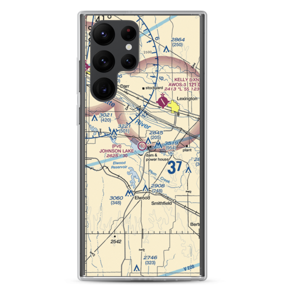 Johnson Lake Airport (2NE0) VFR Sectional Samsung Case Samsung Galaxy S22 Ultra model shown