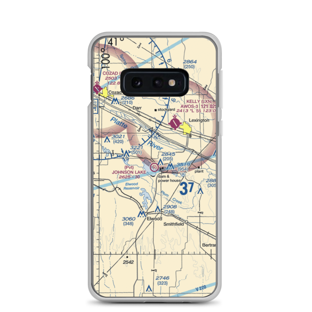 Johnson Lake Airport (2NE0) VFR Sectional Samsung Case Samsung Galaxy S10e model shown