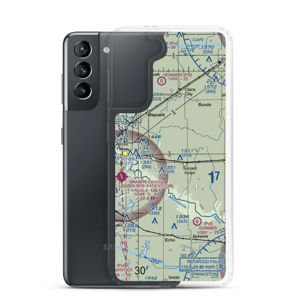 Johnson Private Airport (7MN0) VFR Sectional Samsung Case Samsung Galaxy S21 model shown