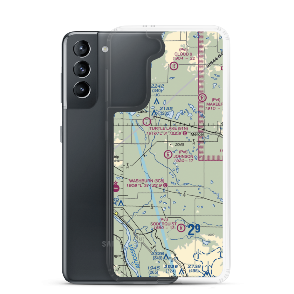 Johnson Private Airport (NA12) VFR Sectional Samsung Case Samsung Galaxy S21 model shown