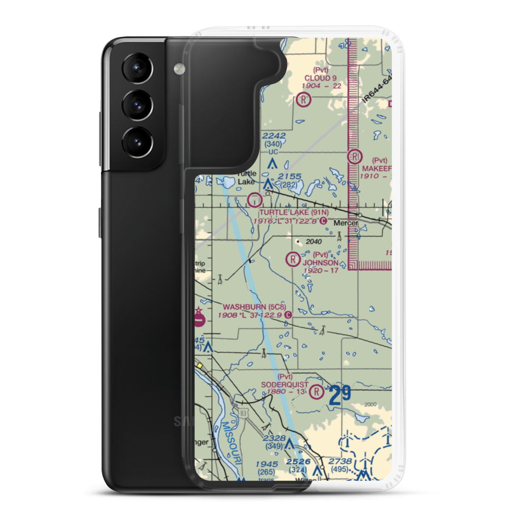 Johnson Private Airport (NA12) VFR Sectional Samsung Case Samsung Galaxy S21 Plus model shown