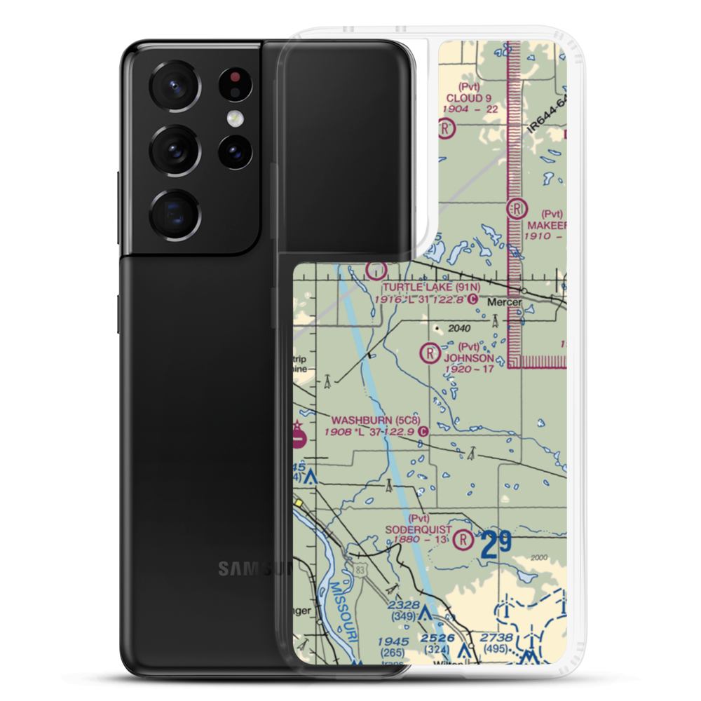 Johnson Private Airport (NA12) VFR Sectional Samsung Case Samsung Galaxy S21 Ultra model shown