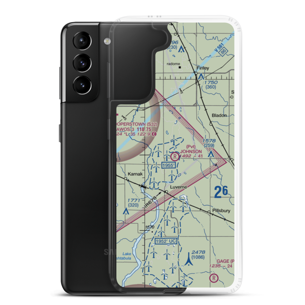 Johnson Private Airstrip (NA86) VFR Sectional Samsung Case Samsung Galaxy S21 Plus model shown