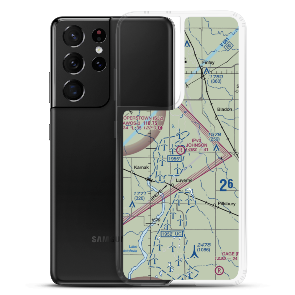 Johnson Private Airstrip (NA86) VFR Sectional Samsung Case Samsung Galaxy S21 Ultra model shown