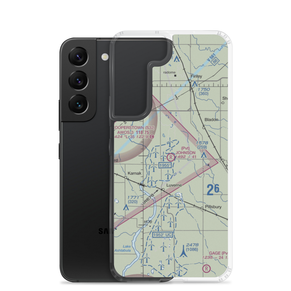 Johnson Private Airstrip (NA86) VFR Sectional Samsung Case Samsung Galaxy S22 model shown