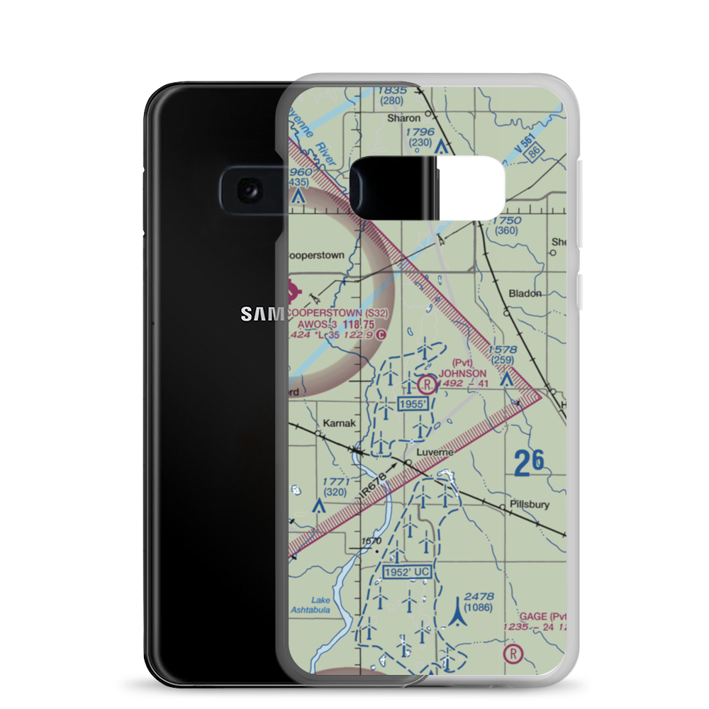 Johnson Private Airstrip (NA86) VFR Sectional Samsung Case Samsung Galaxy S10e model shown